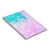 Carnet Nom de libellules d'aqua rose vif moderne (Côté Droit)