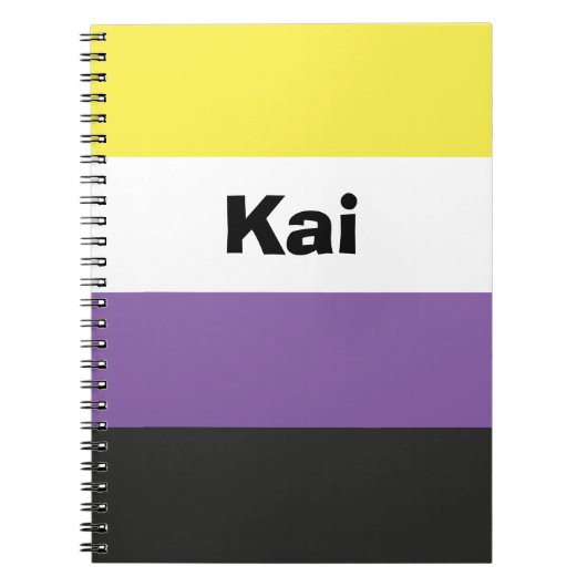 Carnet Nom de l'indicateur de la fierté non binaire ou mo (Devant)