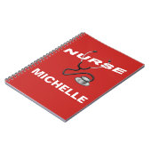 Carnet Nom de l'infirmière personnalisée RED (Côté gauche)