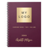 Carnet Nom de logo d'entreprise de Bourgogne script éléga (Devant)