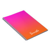 Carnet Nom de l'ombre magenta rose chaud et orange brilla (Côté Droit)