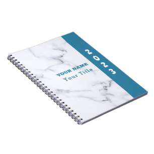 Carnet Nom de look frais Personnaliser Marbre Blanc