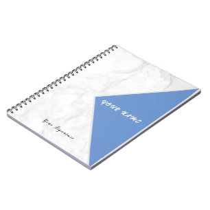 Carnet Nom de look neuf Personnaliser Marbre Blanc