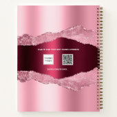 Carnet Nom de marbre blanc rose bordeaux (Dos)