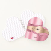 Carnet Nom de marbre d'agneau rose pâle (Intérieur)