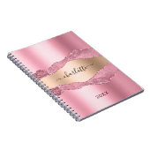 Carnet Nom de marbre d'agneau rose pâle (Côté Droit)