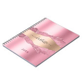 Carnet Nom de marbre d'agneau rose pâle (Côté gauche)