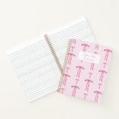 Carnet Nom de monogramme à nœud rose Coquette Girl (Intérieur)