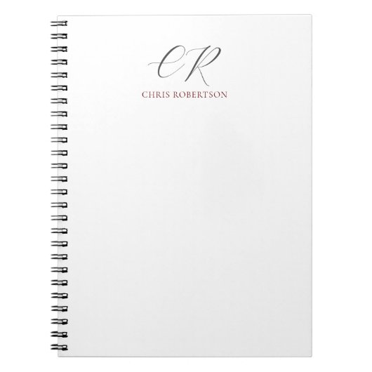 Carnet Nom de monogramme de calligraphie cadeau personnal (Devant)