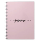Carnet Nom de monogramme de script moderne rose Girly Blu (Devant)