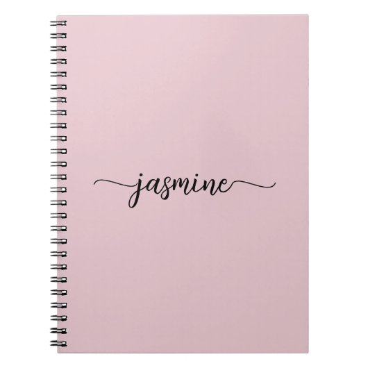 Carnet Nom de monogramme de script moderne rose Girly Blu (Devant)
