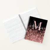 Carnet Nom de monogramme Rose Gold Sparkles (Intérieur)