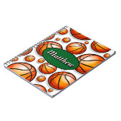Carnet nom de motif de basket-ball vert  (Côté gauche)