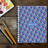 Carnet Nom de motif triangle Abstrait bleu