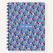 Carnet Nom de motif triangle Abstrait bleu (Devant)