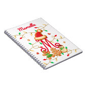 Carnet Nom de Noël Monogramme Custom Gingpain Rouge (Côté Droit)