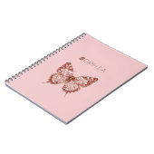 Carnet Nom de papillon Bourgogne rose (Côté gauche)