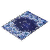 Carnet Nom de parties scintillant florale bleu glamour (Côté gauche)