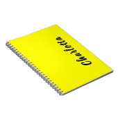 Carnet Nom de personnalisation noir | Couleur jaune néon (Côté Droit)