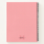 Carnet Nom de Pois rose mignon Monogramme (Dos)