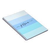 Carnet Nom de rayures bleu clair (Côté Droit)