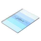 Carnet Nom de rayures bleu clair (Côté gauche)