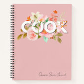 Carnet Nom de recette COOK florale aquarelle (Devant)