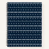 Carnet Nom de répétition bleu Monogramme (Devant)