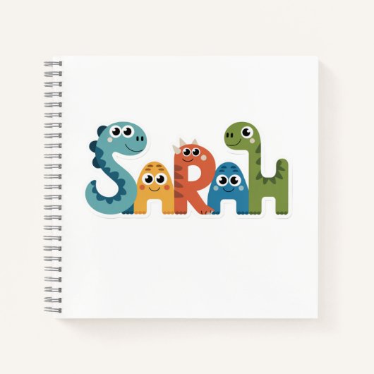 Carnet Nom de Sarah Dinosaure Conception de lettres de D (Devant)