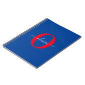 Carnet Nom de script de monogramme personnalisé Bleu Blan (Côté gauche)