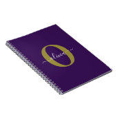 Carnet Nom de script de monogramme personnalisé violet bl (Côté Droit)