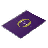 Carnet Nom de script de monogramme personnalisé violet bl (Côté gauche)