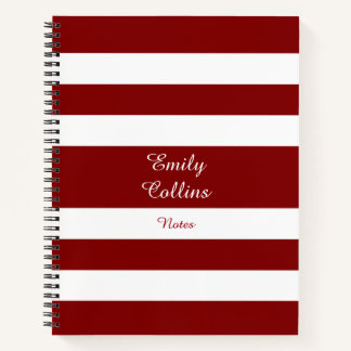 Carnet Nom de script des bandes rouges modernes