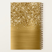 Carnet Nom de script Glam doré pailleté (Verso)