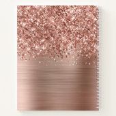 Carnet Nom de script Glam Rose Gold Pailleté (Dos)