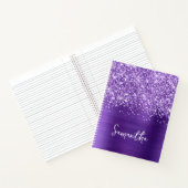 Carnet Nom de script Glamour Violet Améthyste Pailleté (Intérieur)