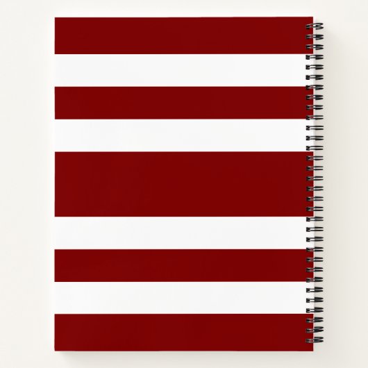 Carnet Nom de script Modern Red Stripes (Dos)