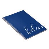 Carnet Nom de script moderne bleu personnalisé (Côté Droit)