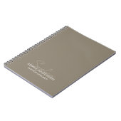 Carnet Nom de script moderne Concepteur d'intérieur Taupe (Côté gauche)