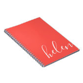 Carnet Nom de script moderne Corail personnalisé (Côté Droit)