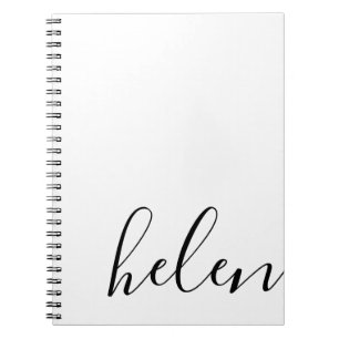 Carnet Nom de script moderne Noir personnalisé