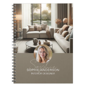 Carnet Nom de script moderne Photo QR Professionnel