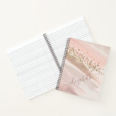 Carnet Nom de script moderne rose poudré et paillettes do (Intérieur)