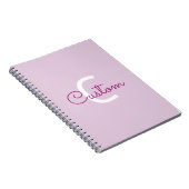 Carnet Nom de script & monogramme | Magenta & Violet clai (Côté Droit)