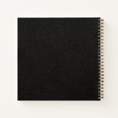Carnet Nom de script monogramme or noir élégant (Dos)