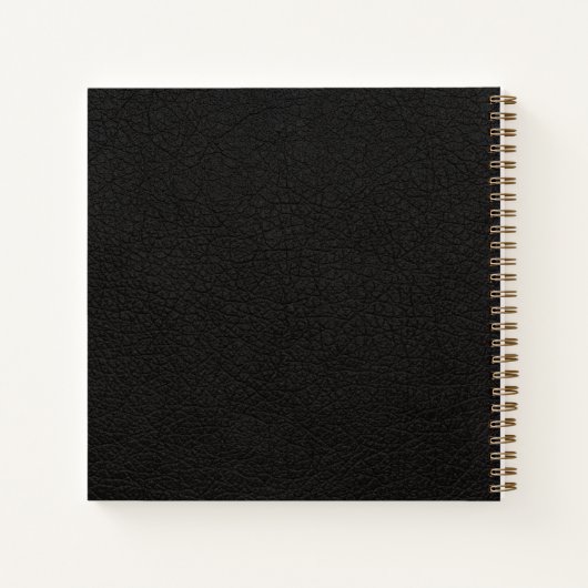 Carnet Nom de script monogramme or noir élégant (Dos)