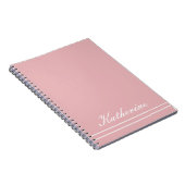 Carnet Nom de script Rose Minimaliste (Côté Droit)