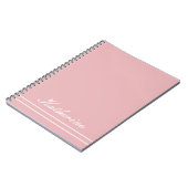 Carnet Nom de script Rose Minimaliste (Côté gauche)