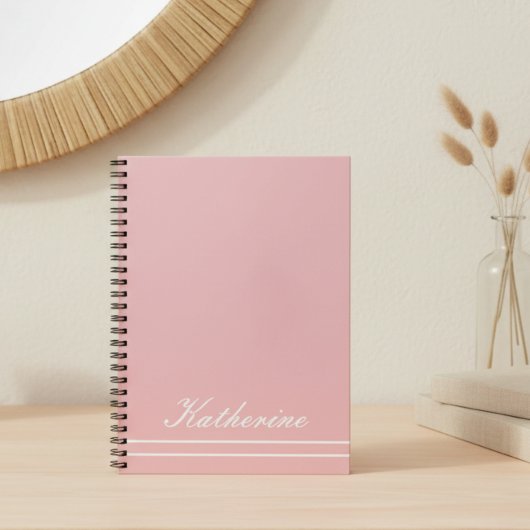 Carnet Nom de script Rose Minimaliste
