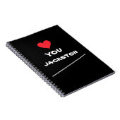 Carnet Nom de script simple cool mignon amour vous coeur (Côté Droit)